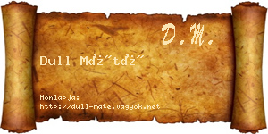 Dull Máté névjegykártya